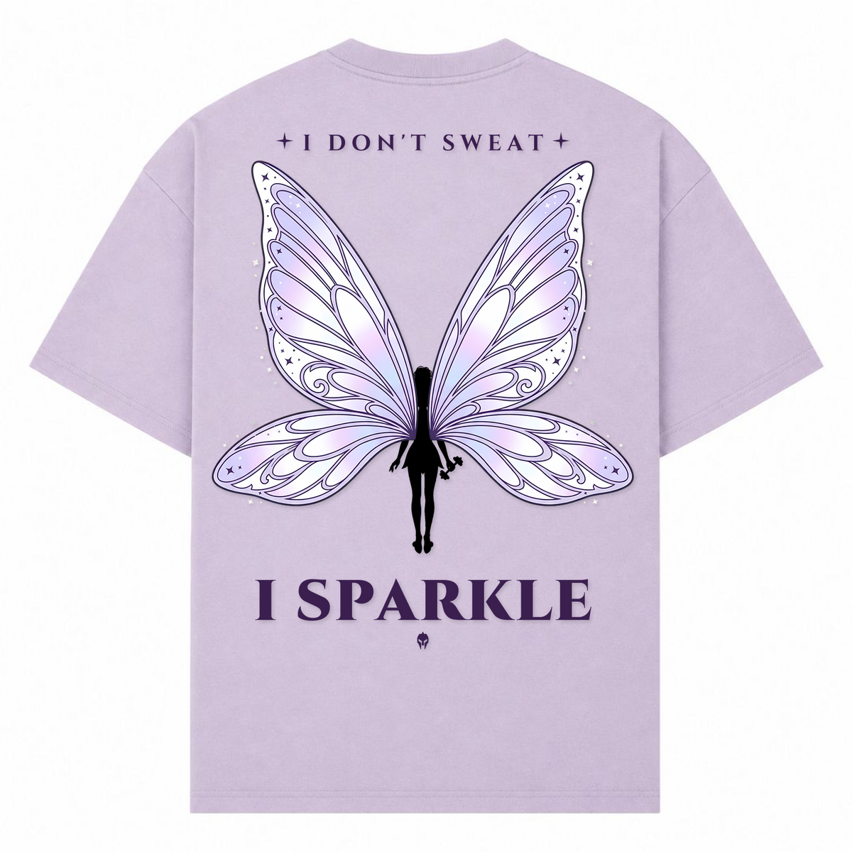 I Don't Sweat, I Sparkle – Oversized Tee in Lilac, Rückansicht | Heavy Mind