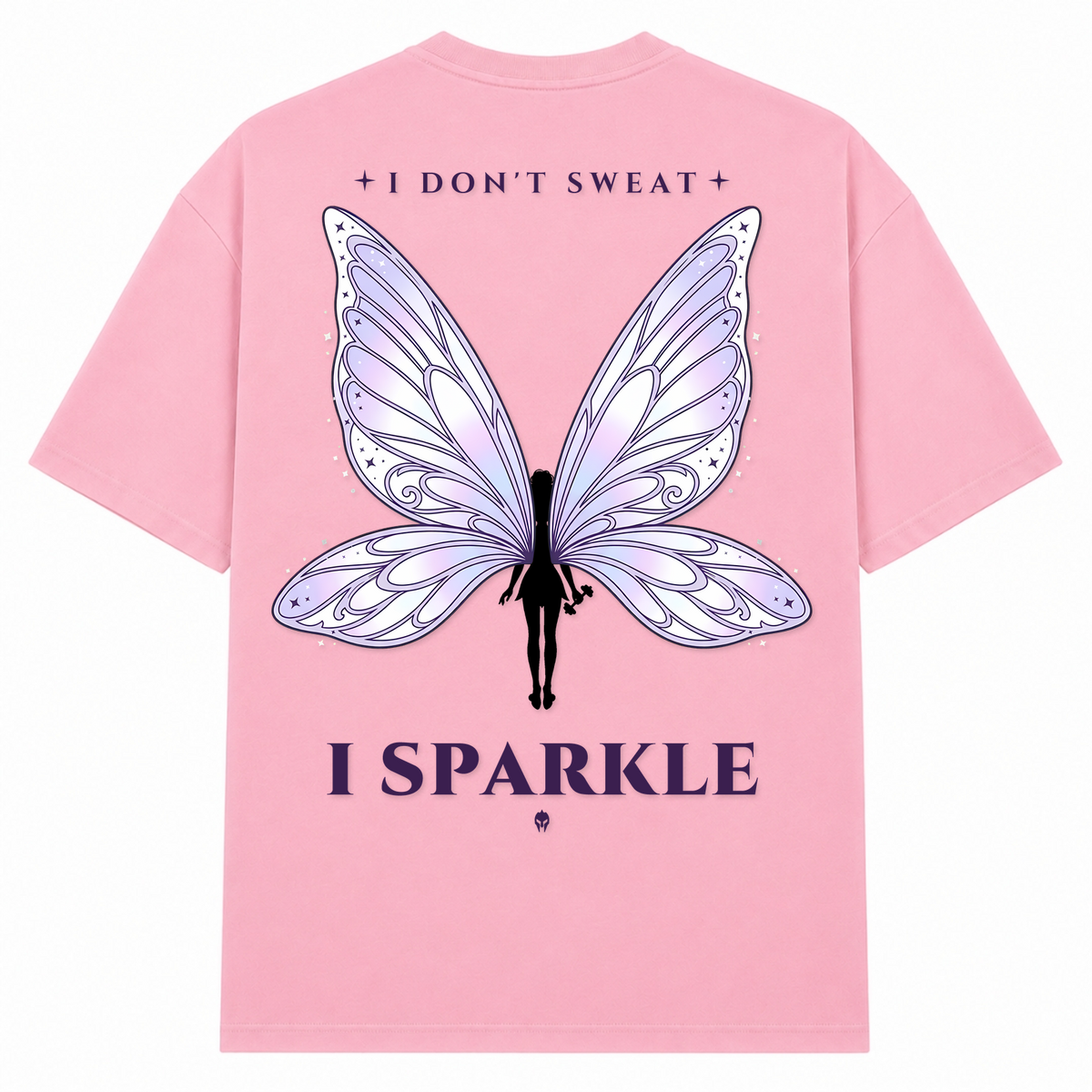 I Don't Sweat, I Sparkle – Oversized Tee in Soft Pink, Rückansicht | Heavy Mind