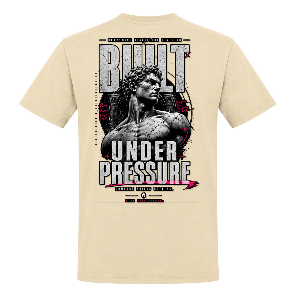 Built Under Pressure (David) – Heavy Shirt in Natural, Rückansicht | Heavy Mind