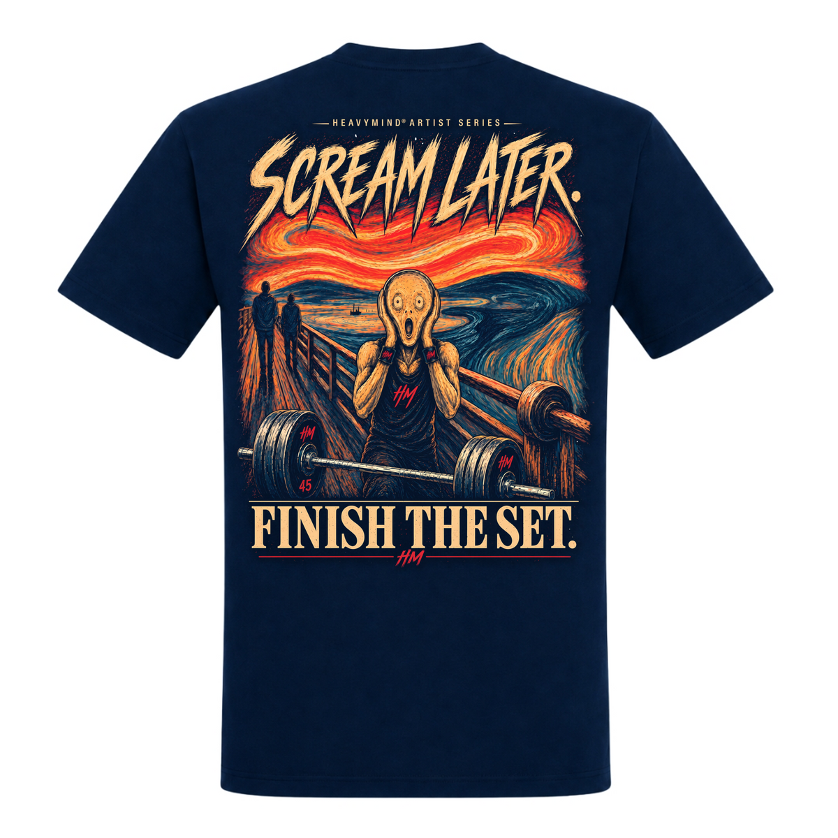 Scream Later, Finish the Set – Heavy Shirt in French Navy, Rückansicht | Heavy Mind