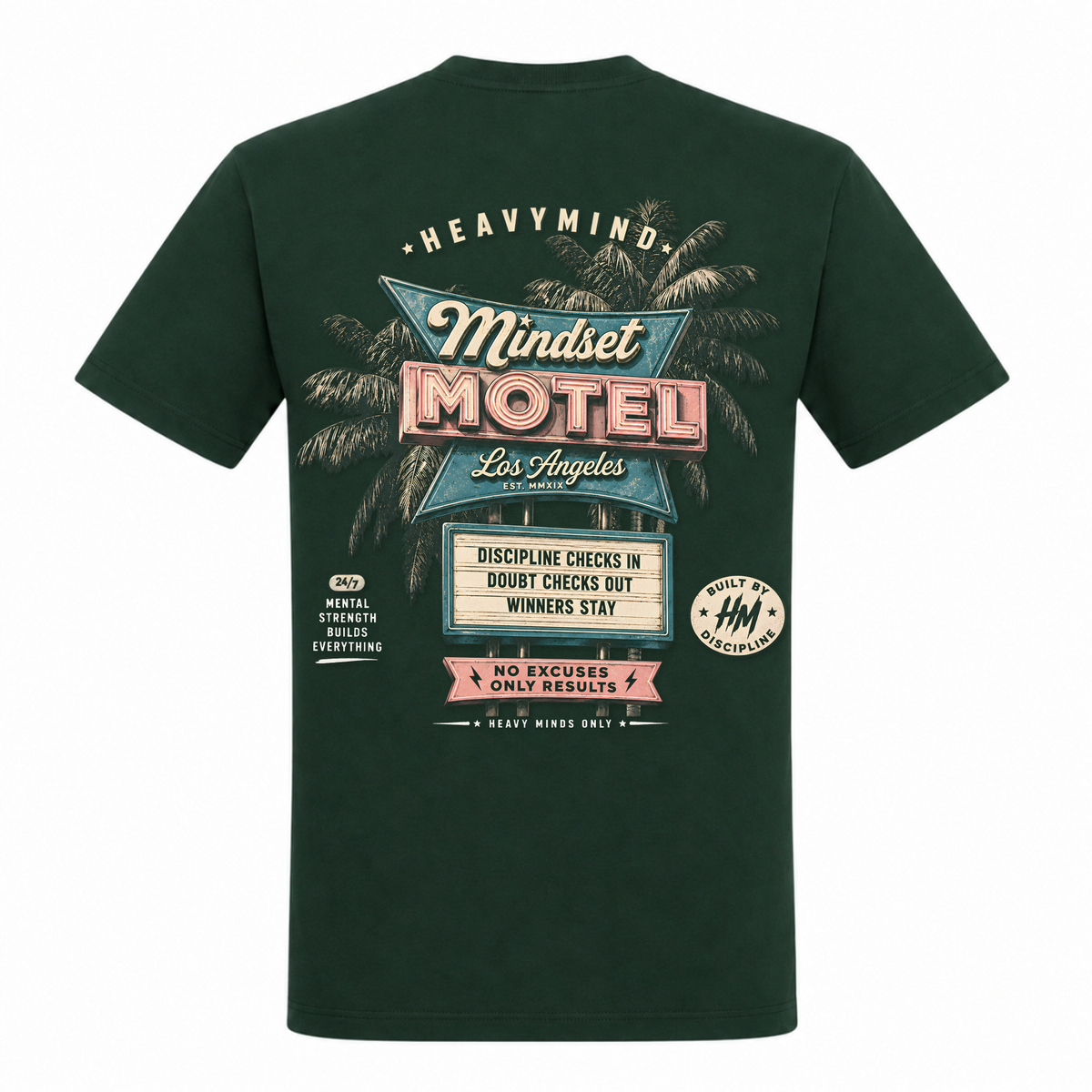 Mindset Motel – Heavy Shirt in Bottle Green, Rückansicht | Heavy Mind