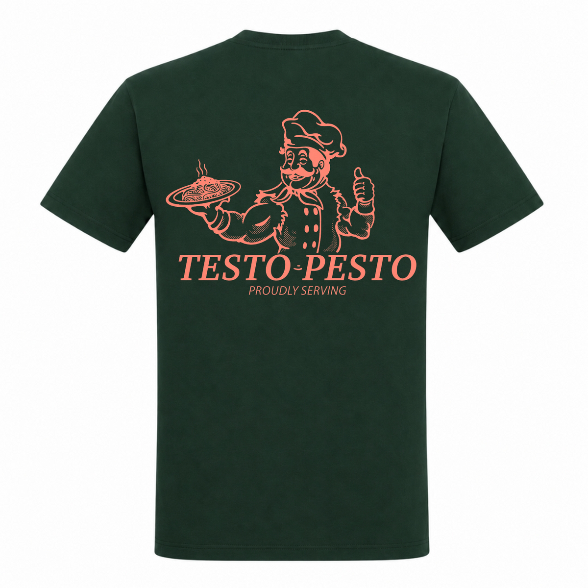 Testo Pesto – Heavy Shirt in Bottle Green, Rückansicht | Heavy Mind