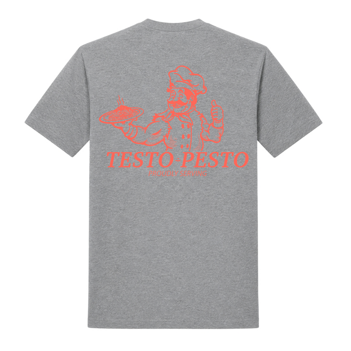 Testo Pesto – Heavy Shirt in Grey Melange, Rückansicht | Heavy Mind