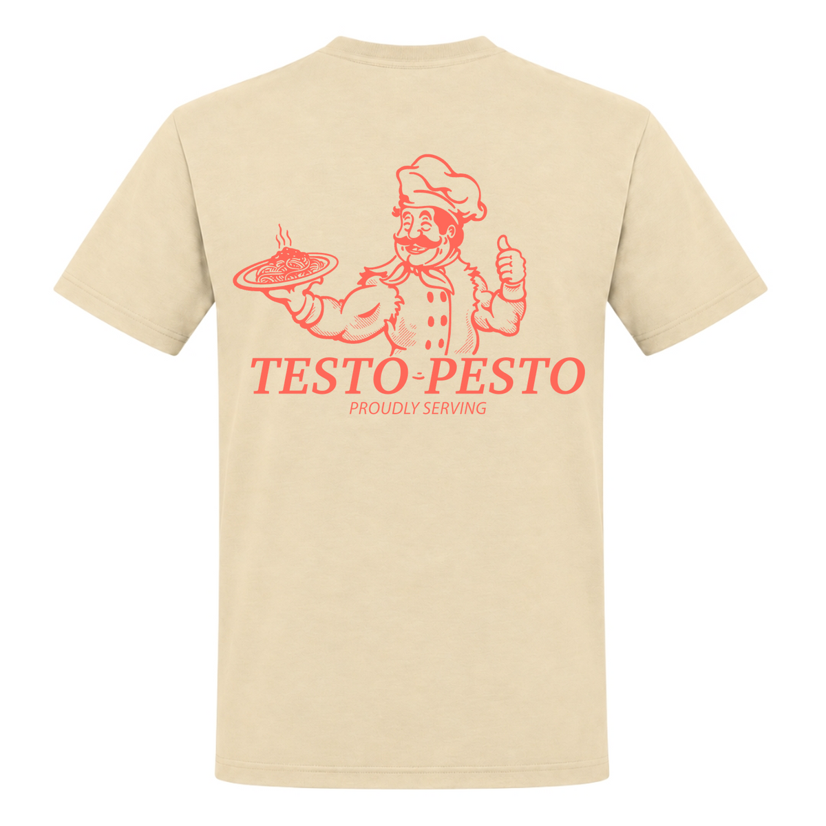Testo Pesto – Heavy Shirt in Natural, Rückansicht | Heavy Mind