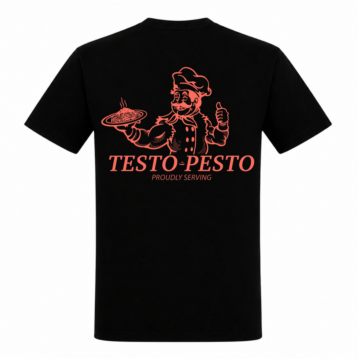Testo Pesto – Heavy Shirt in Schwarz, Rückansicht | Heavy Mind