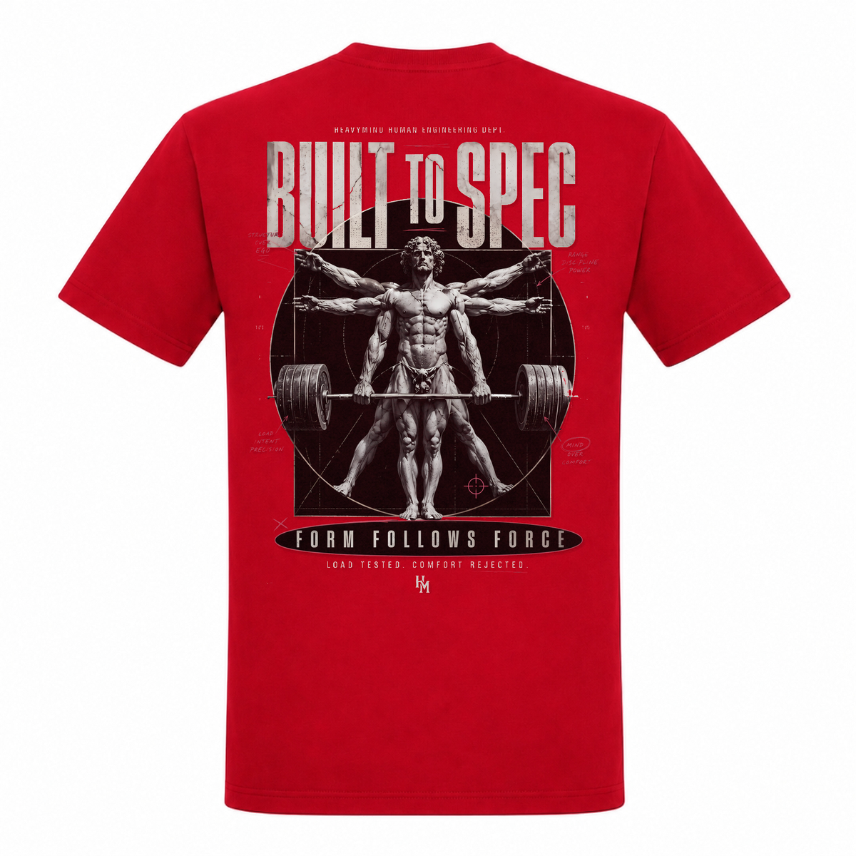Built to Spec – Form Follows Force – Heavy Shirt in Rot, Rückansicht | Heavy Mind