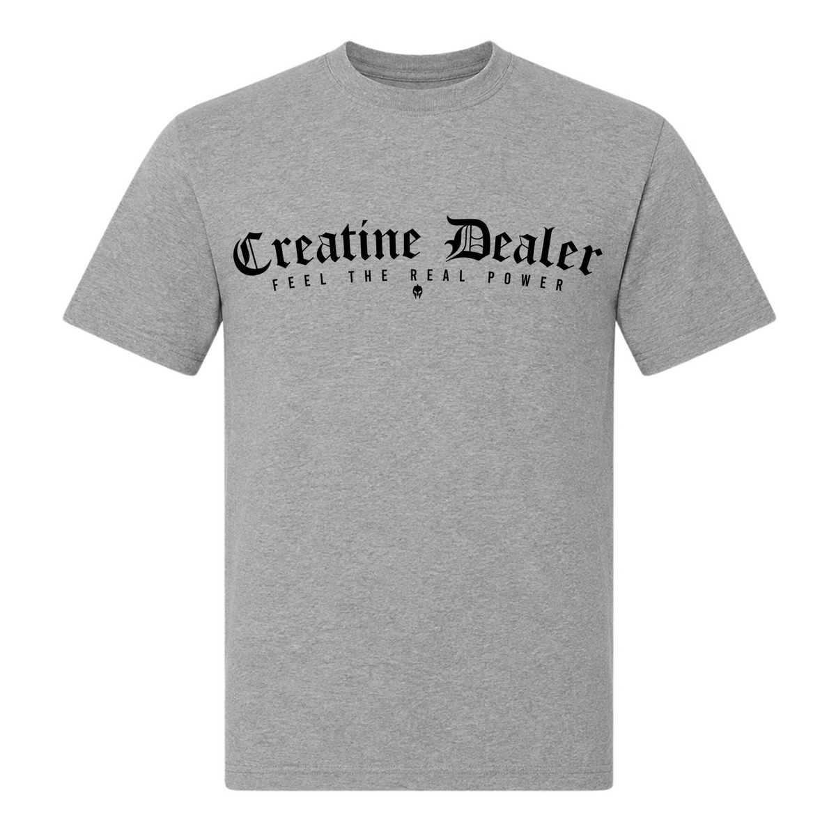 Creatine Dealer – Heavy Shirt in Grey Melange, Vorderansicht | Heavy Mind