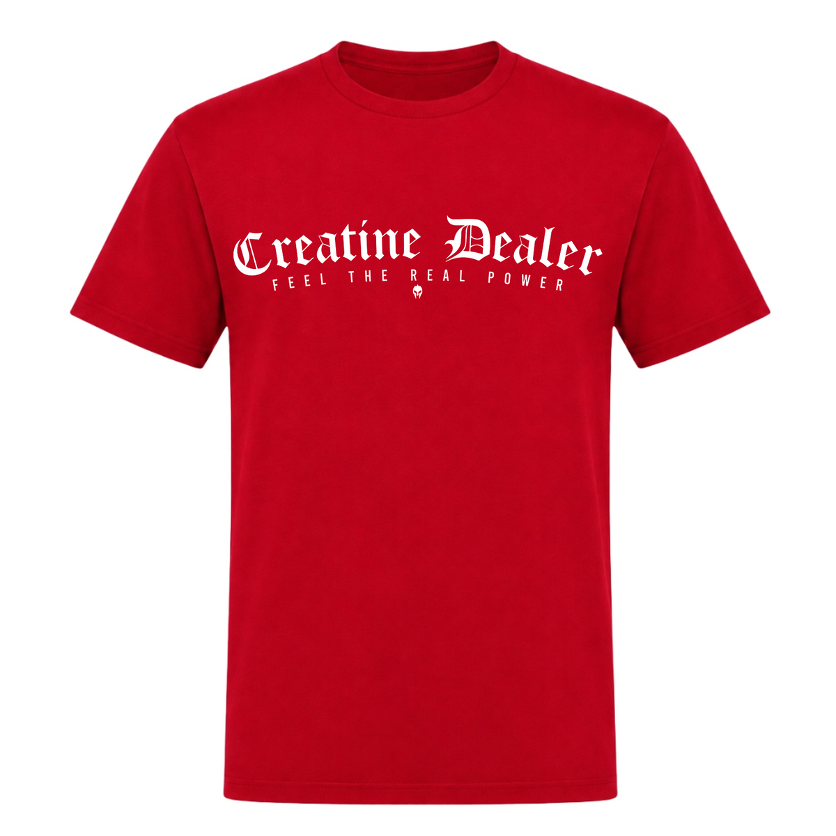 Creatine Dealer – Heavy Shirt in Rot, Vorderansicht | Heavy Mind