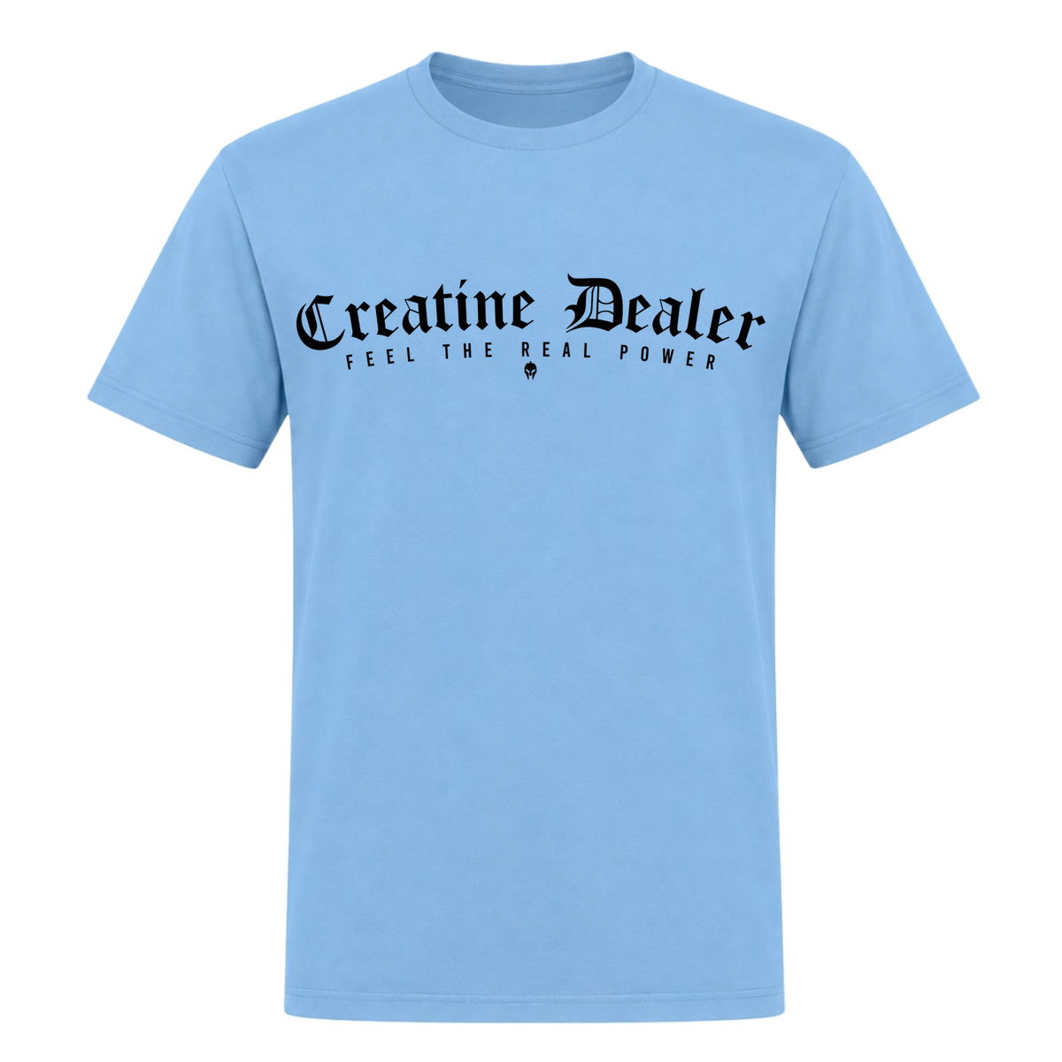 Creatine Dealer – Heavy Shirt in Sky Blue, Vorderansicht | Heavy Mind
