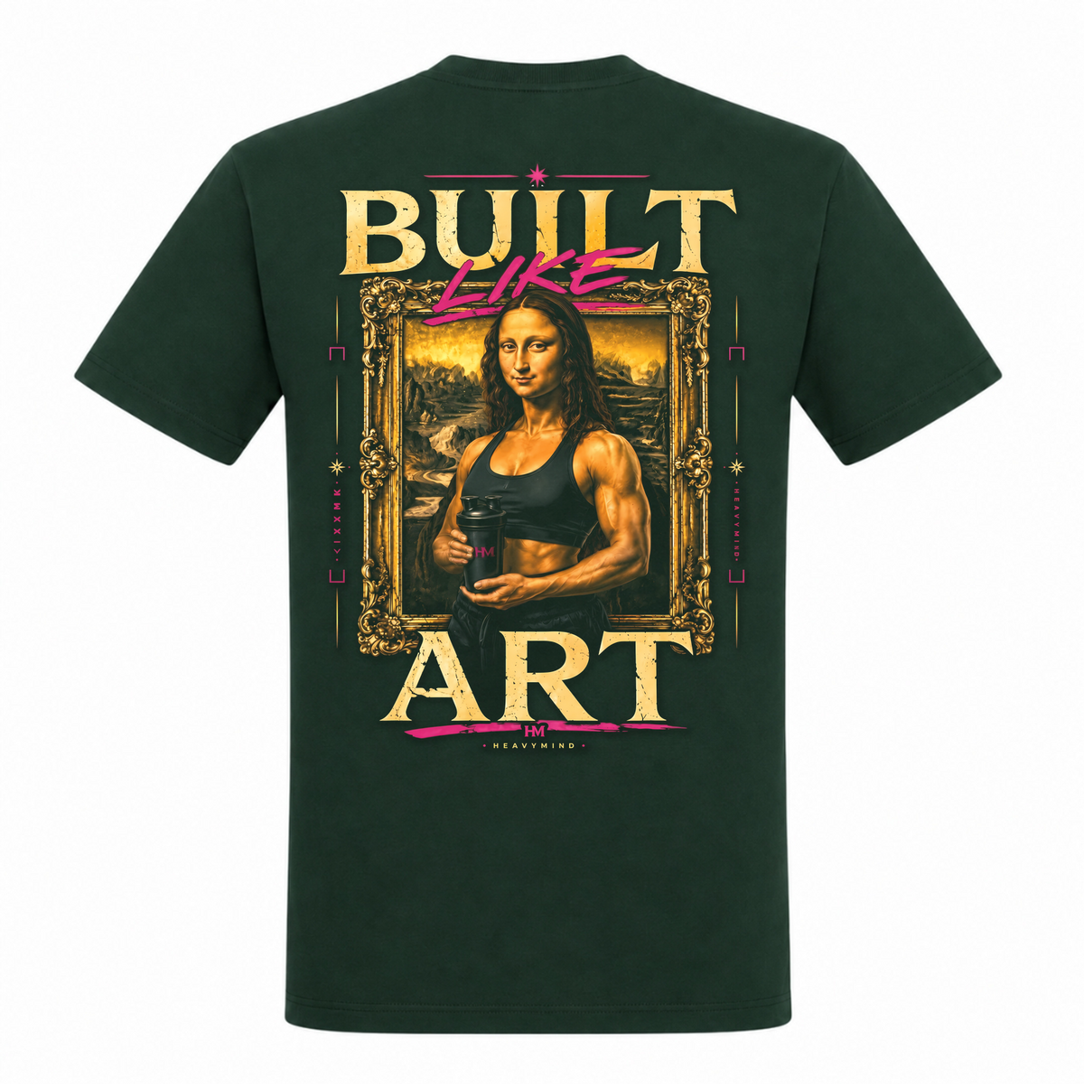 Built Like Art – Heavy Shirt in Bottle Green, Rückansicht | Heavy Mind