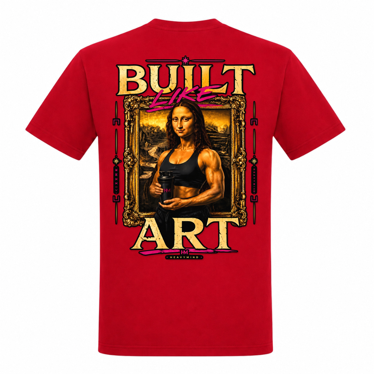 Built Like Art – Heavy Shirt in Rot, Rückansicht | Heavy Mind