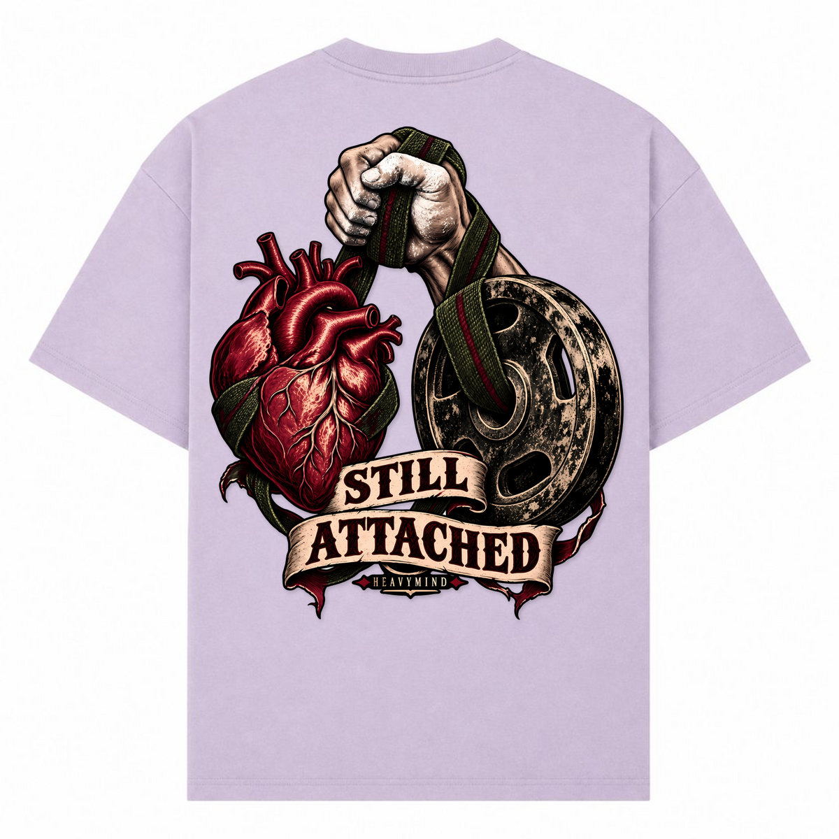 Still Attached – Oversized Tee in Lilac, Rückansicht | Heavy Mind