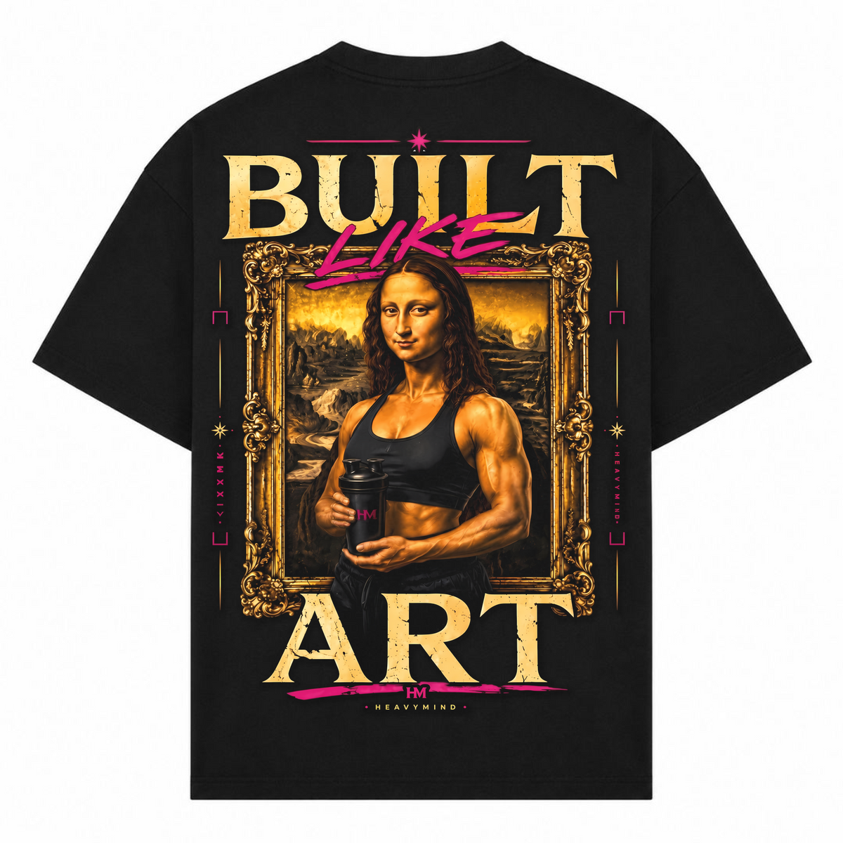 Built Like Art – Oversized Tee in Schwarz, Rückansicht | Heavy Mind