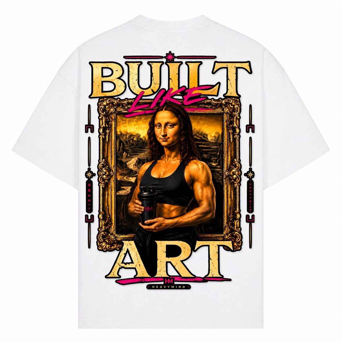 Built Like Art – Oversized Tee in Weiß, Rückansicht | Heavy Mind