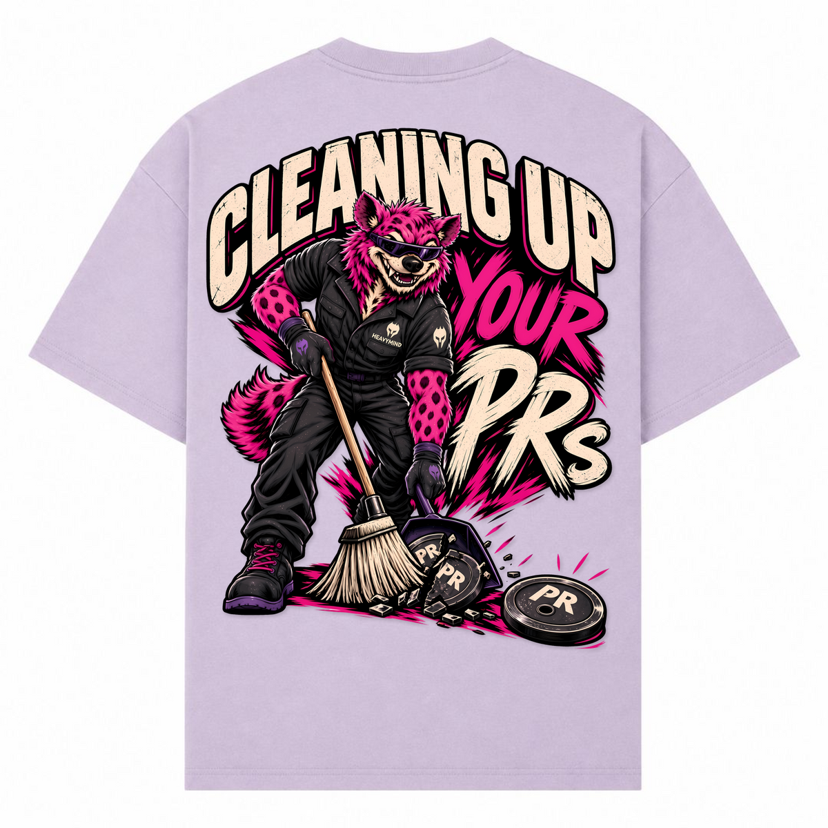 Cleaning Up Your PRs – Oversized Tee in Lilac, Rückansicht | Heavy Mind