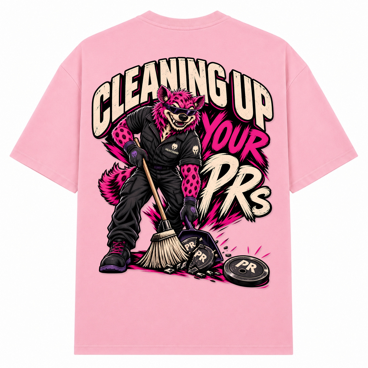 Cleaning Up Your PRs – Oversized Tee in Soft Pink, Rückansicht | Heavy Mind