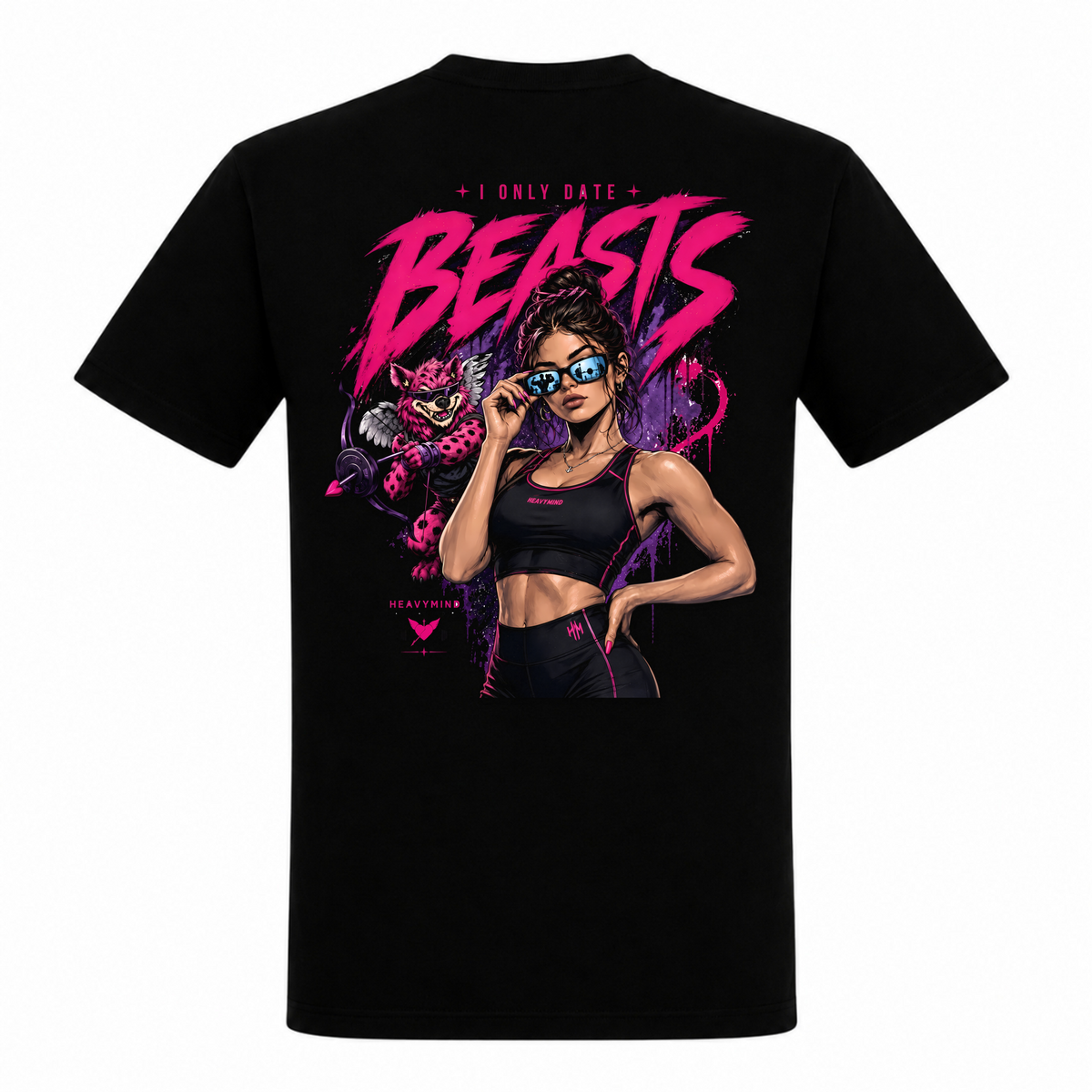 I Only Date Beasts – Heavy Shirt in Schwarz, Rückansicht | Heavy Mind