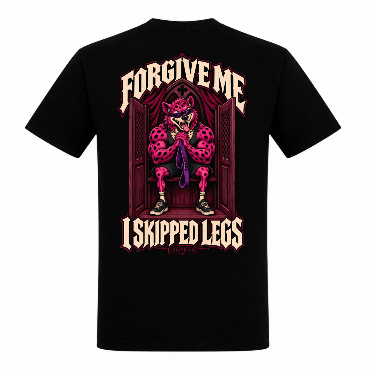 Forgive Me, I Skipped Legs – Heavy Shirt in Schwarz, Rückansicht | Heavy Mind