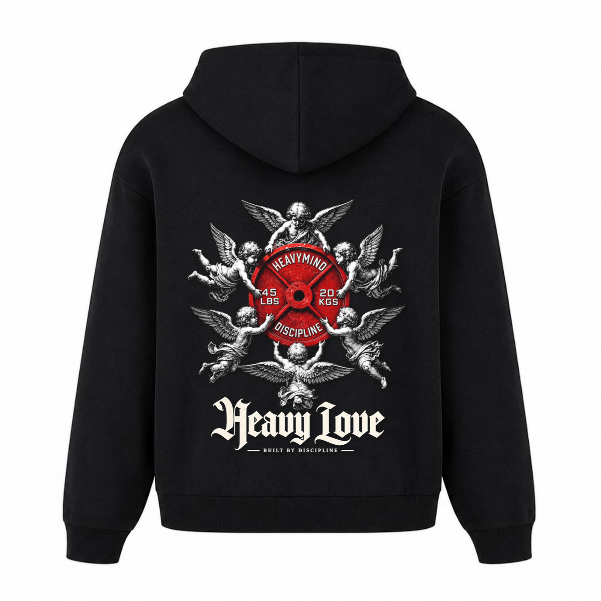 Heavy Love – Heavy Oversized Hoodie in Schwarz, Rückansicht | Heavy Mind