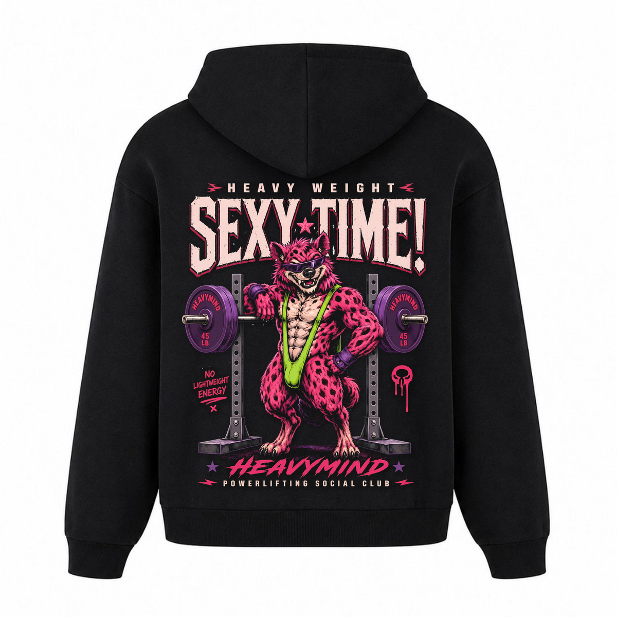 Heavy Weight Sexy Time – Heavy Oversized Hoodie in Schwarz, Rückansicht | Heavy Mind