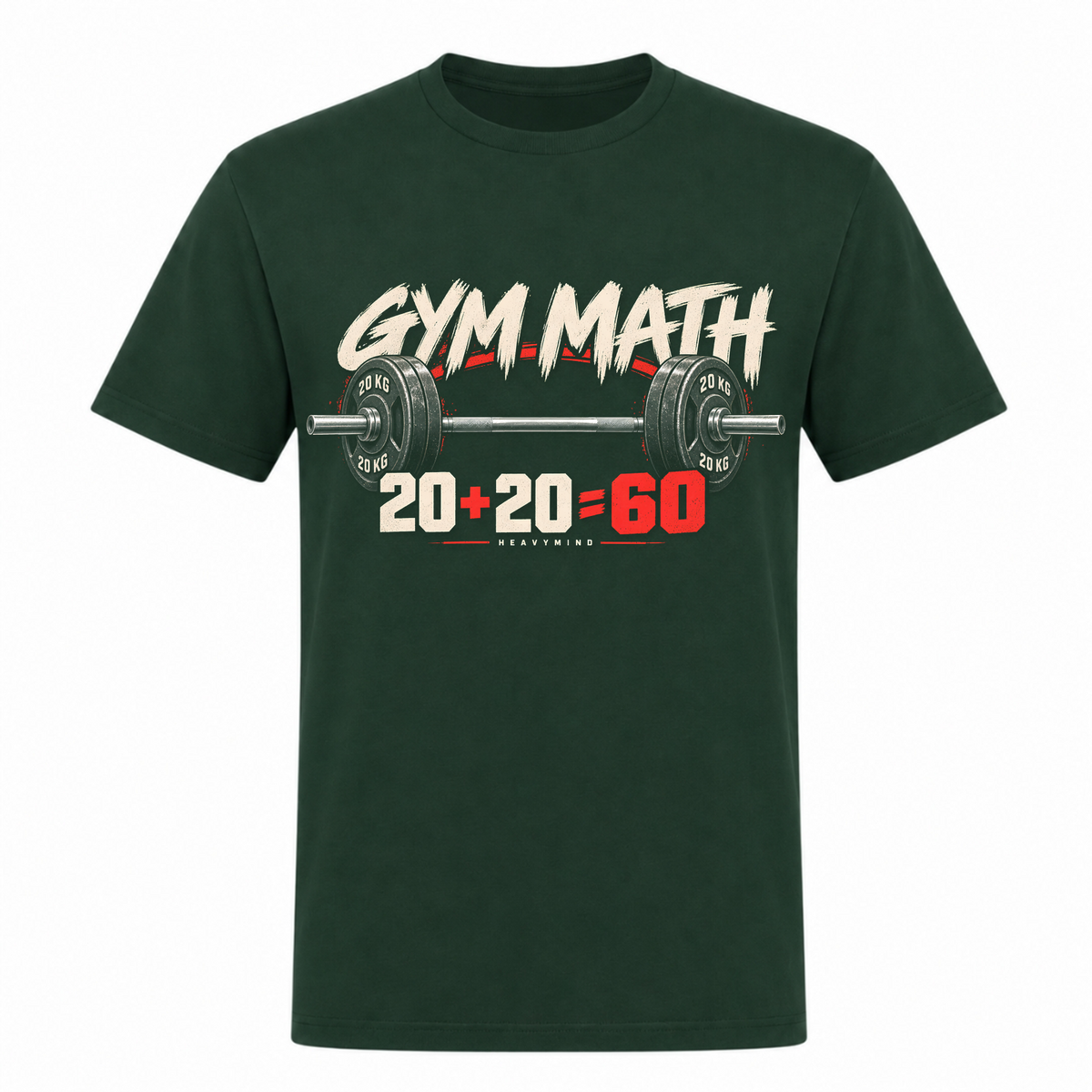 Gym Math – Heavy Shirt in Bottle Green, Vorderansicht | Heavy Mind