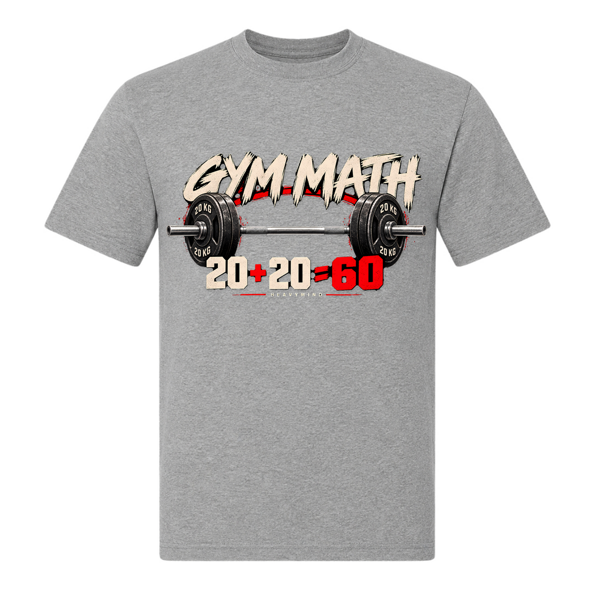 Gym Math – Heavy Shirt in Grey Melange, Vorderansicht | Heavy Mind