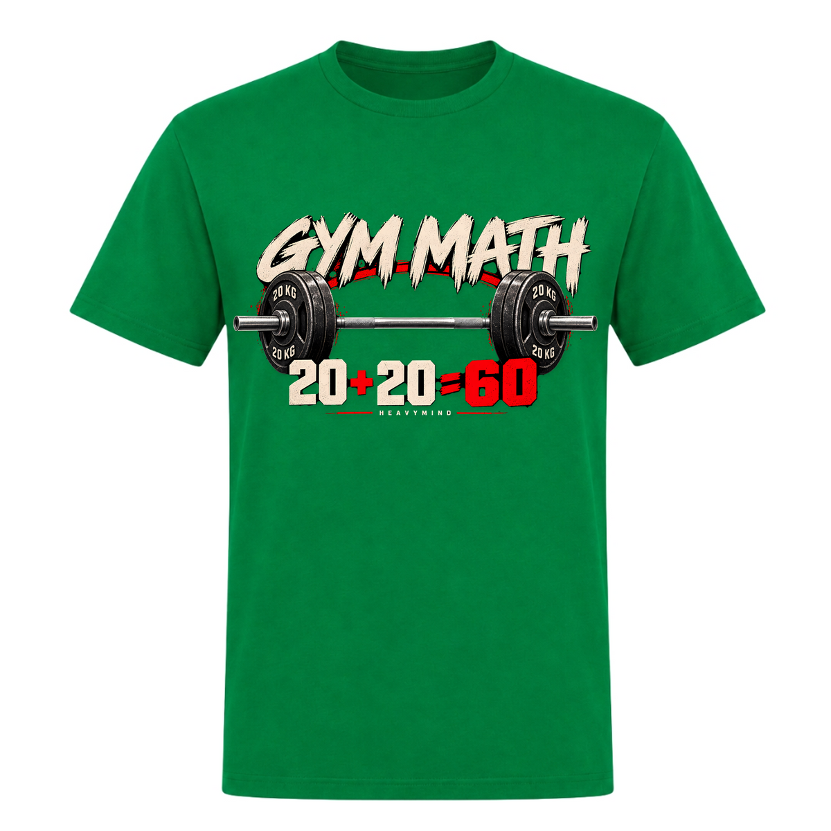Gym Math – Heavy Shirt in Kelly Green, Vorderansicht | Heavy Mind