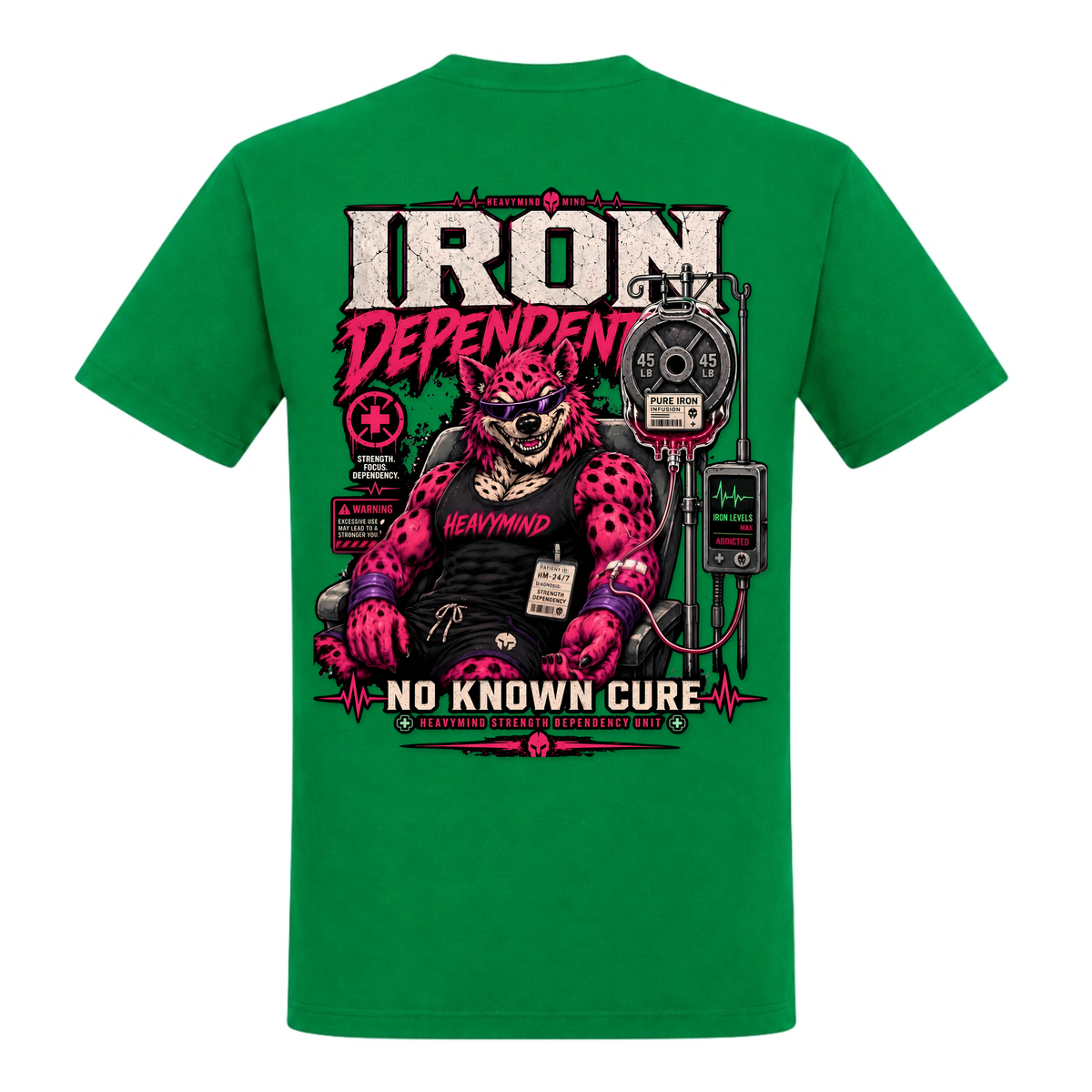 Iron Dependent – No Known Cure – Heavy Shirt in Kelly Green, Rückansicht | Heavy Mind