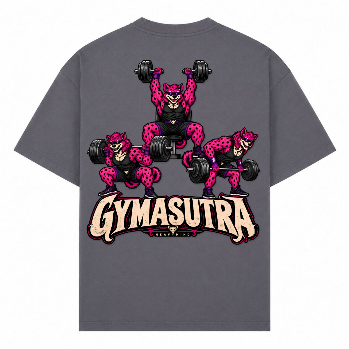 Gymasutra – Oversized Tee in Dark Grey, Rückansicht | Heavy Mind