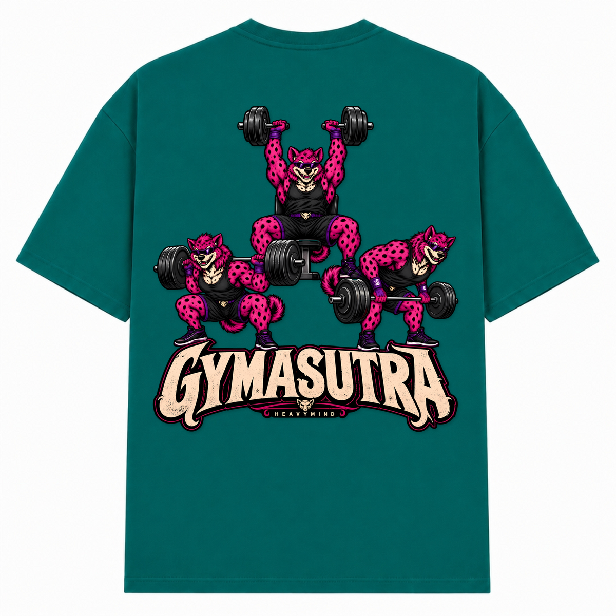 Gymasutra – Oversized Tee in Green, Rückansicht | Heavy Mind