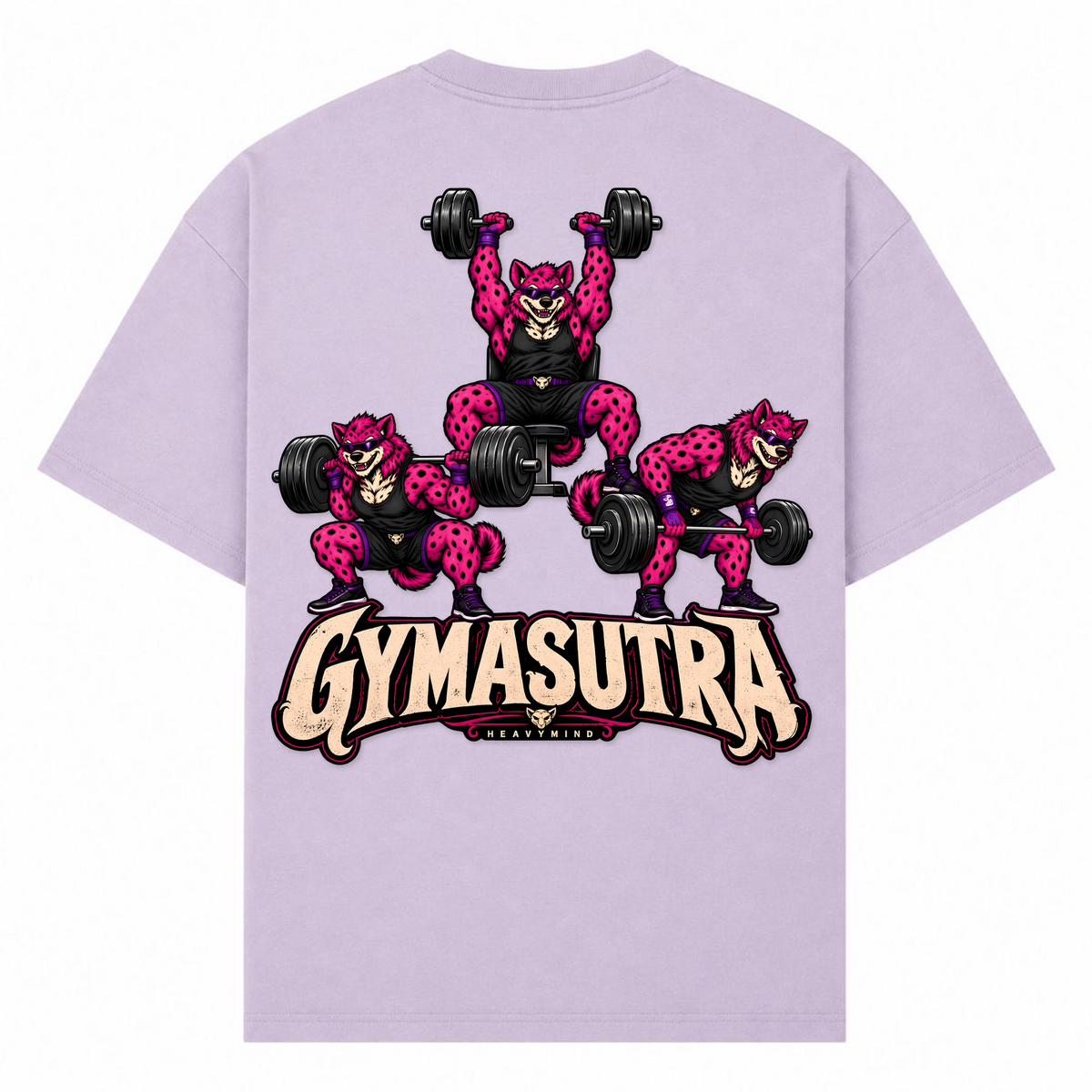 Gymasutra – Oversized Tee in Lilac, Rückansicht | Heavy Mind