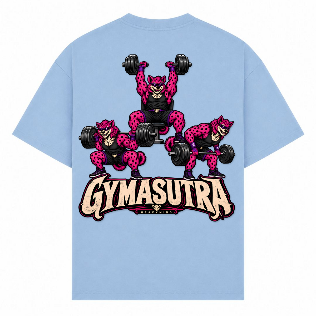 Gymasutra – Oversized Tee in Powder Blue, Rückansicht | Heavy Mind