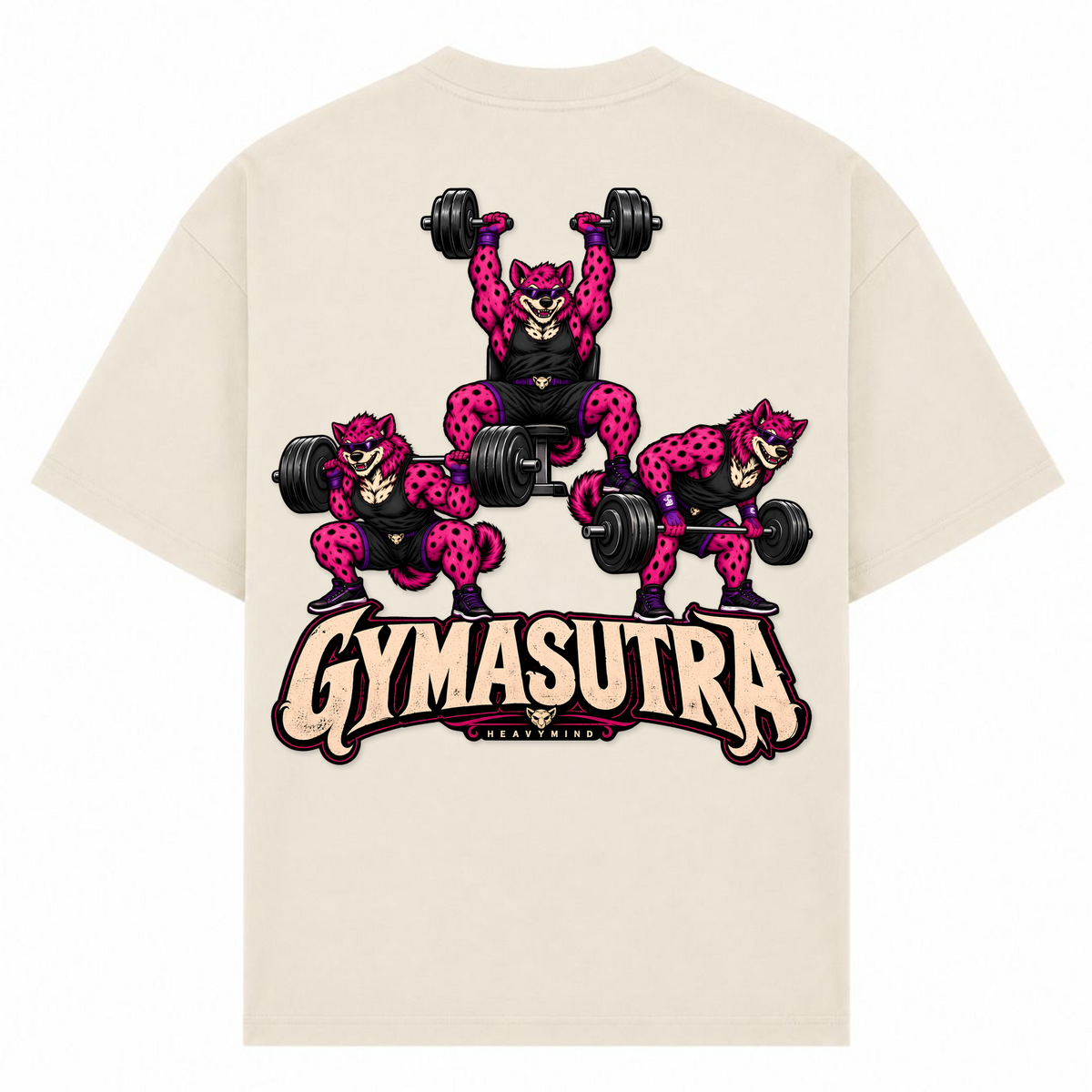 Gymasutra – Oversized Tee in Sand, Rückansicht | Heavy Mind
