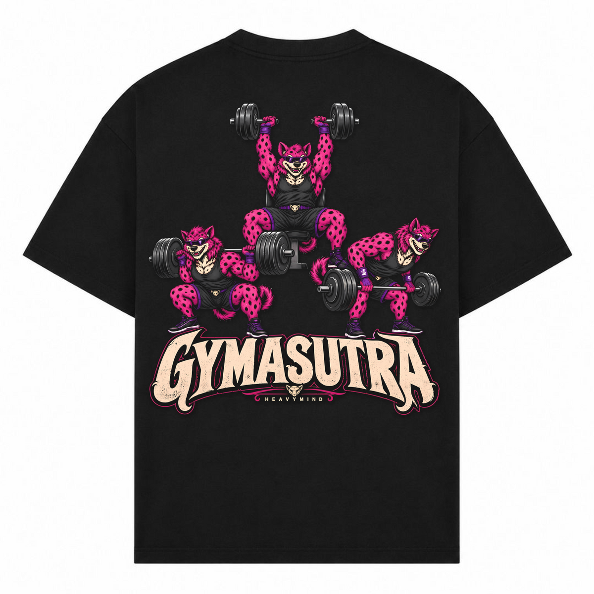 Gymasutra – Oversized Tee in Schwarz, Rückansicht | Heavy Mind