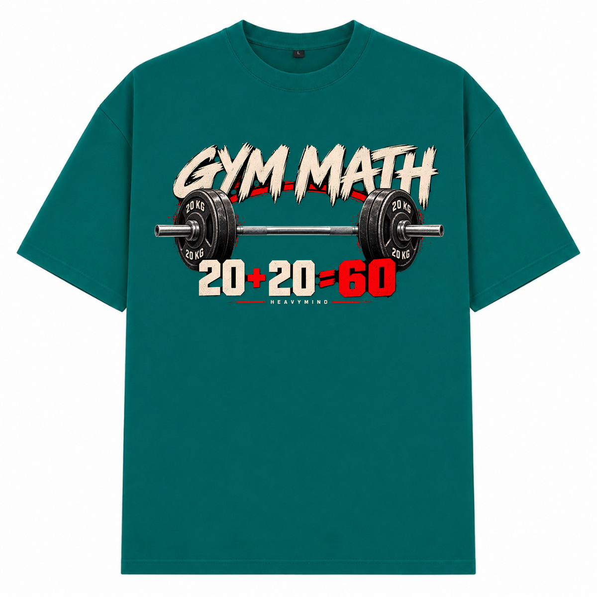 Gym Math – Oversized Tee in Green, Vorderansicht | Heavy Mind