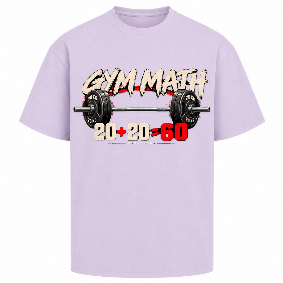 Gym Math – Oversized Tee in Lilac, Vorderansicht | Heavy Mind