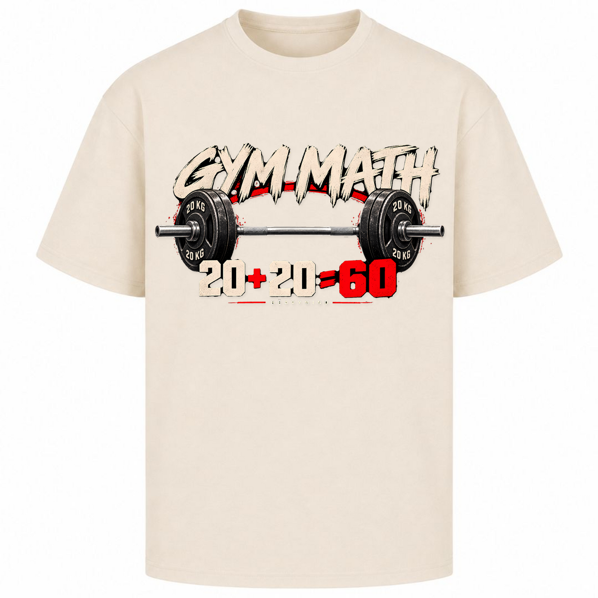 Gym Math – Oversized Tee in Sand, Vorderansicht | Heavy Mind