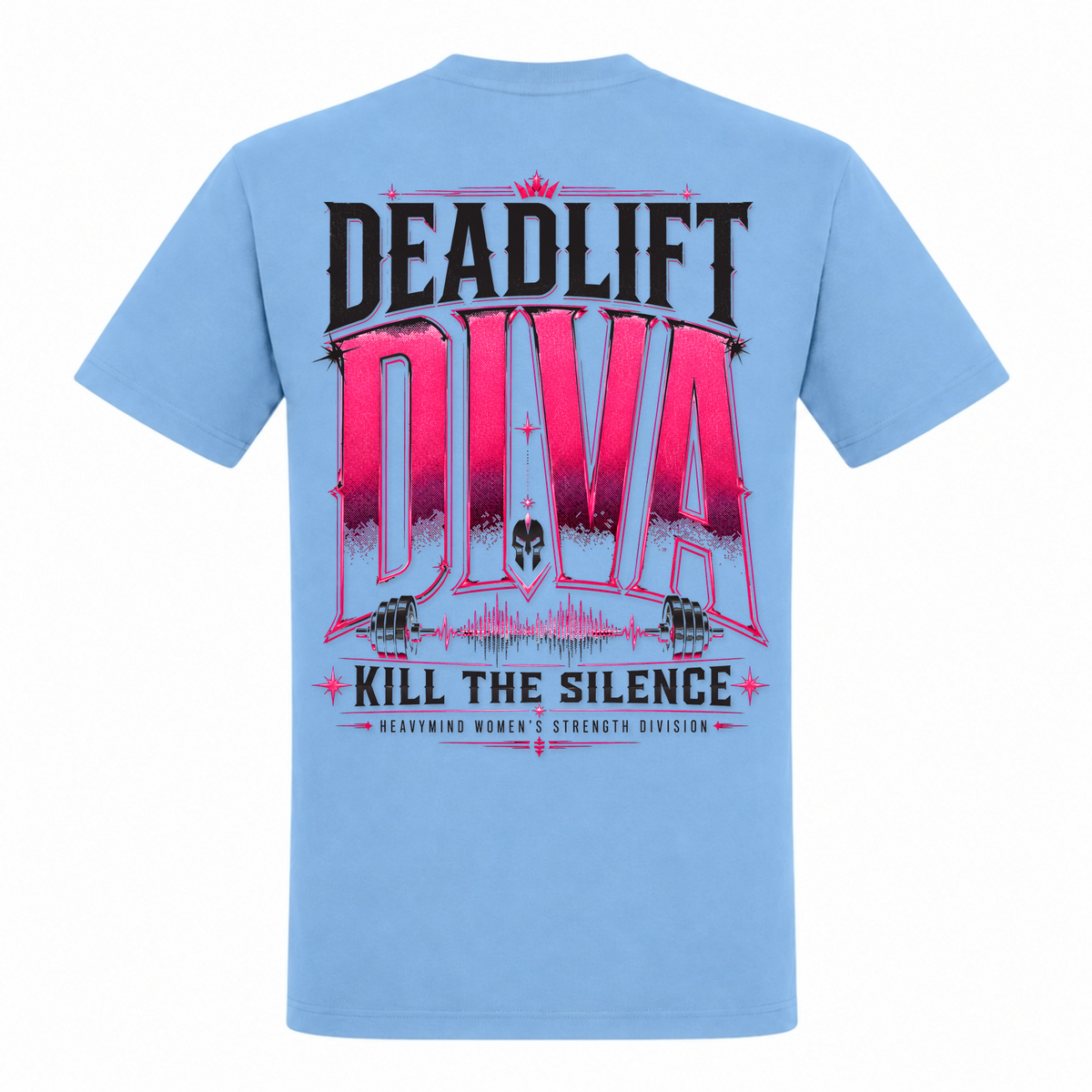 Deadlift Diva – Heavy Shirt in Sky Blue, Rückansicht | Heavy Mind