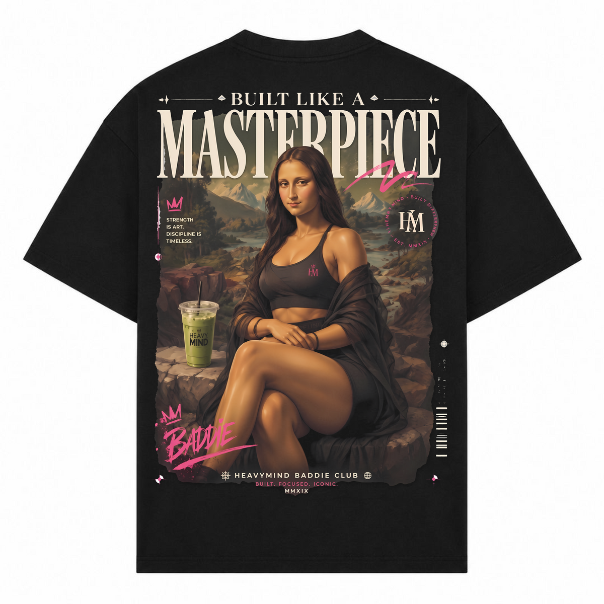 Built Like a Masterpiece – Oversized Tee in Schwarz, Rückansicht | Heavy Mind