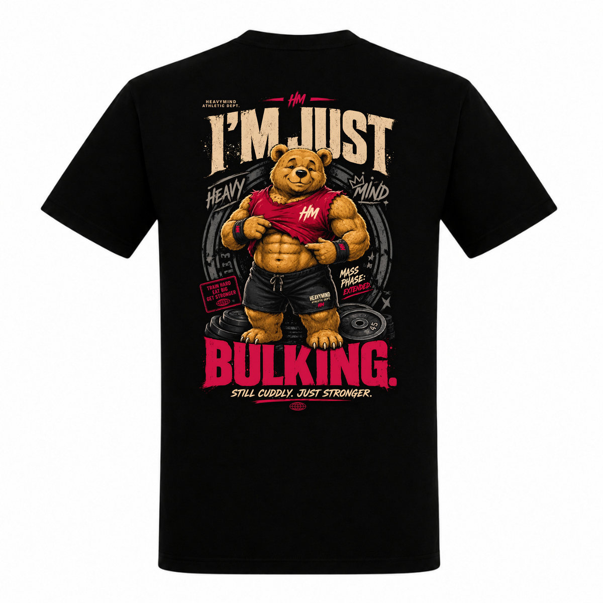I'm Just Bulking – Heavy Shirt in Schwarz, Rückansicht | Heavy Mind
