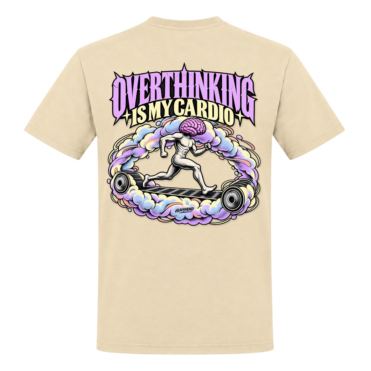 Overthinking Is My Cardio – Heavy Shirt in Natural, Rückansicht | Heavy Mind