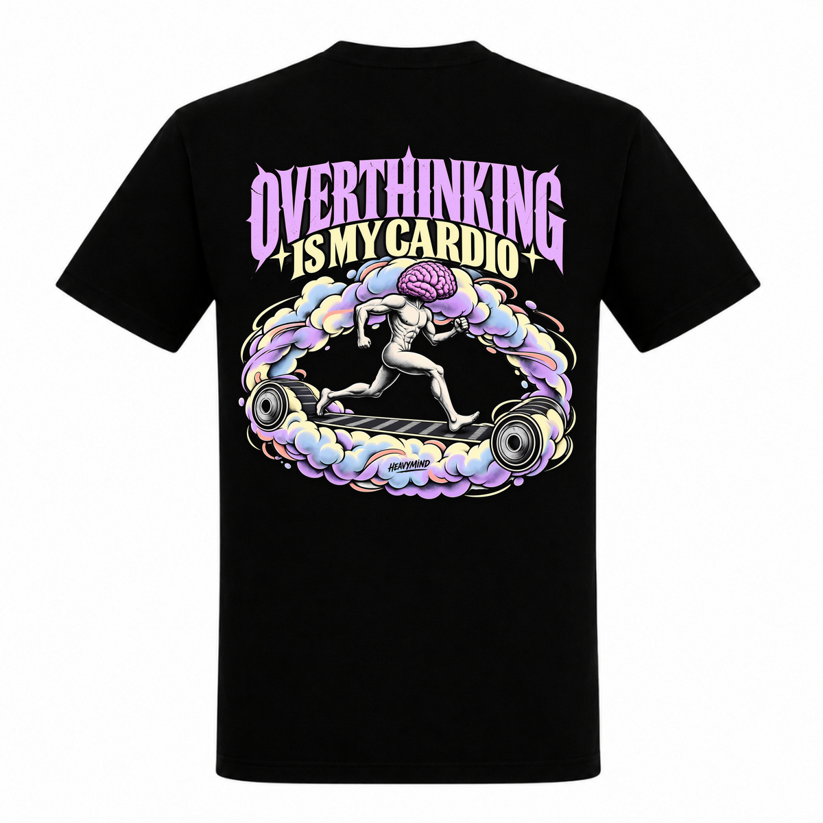 Overthinking Is My Cardio – Heavy Shirt in Schwarz, Rückansicht | Heavy Mind