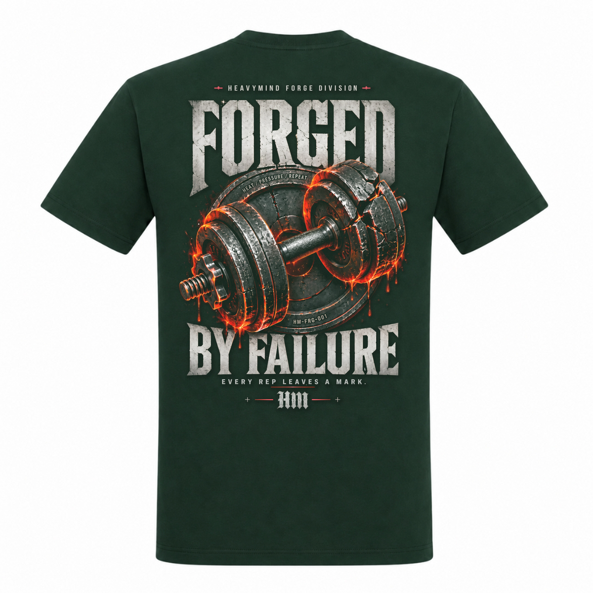 Forged by Failure – Heavy Shirt in Bottle Green, Rückansicht | Heavy Mind