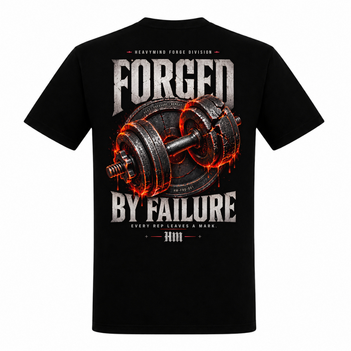 Forged by Failure – Heavy Shirt in Schwarz, Rückansicht | Heavy Mind