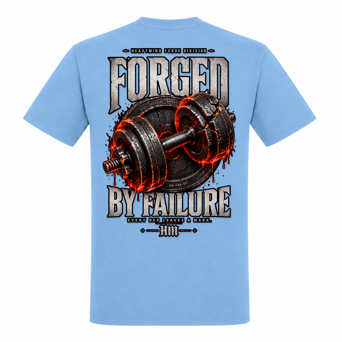 Forged by Failure – Heavy Shirt in Sky Blue, Rückansicht | Heavy Mind