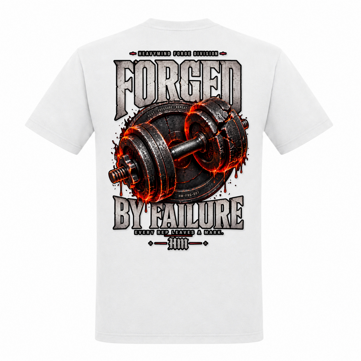 Forged by Failure – Heavy Shirt in Weiß, Rückansicht | Heavy Mind