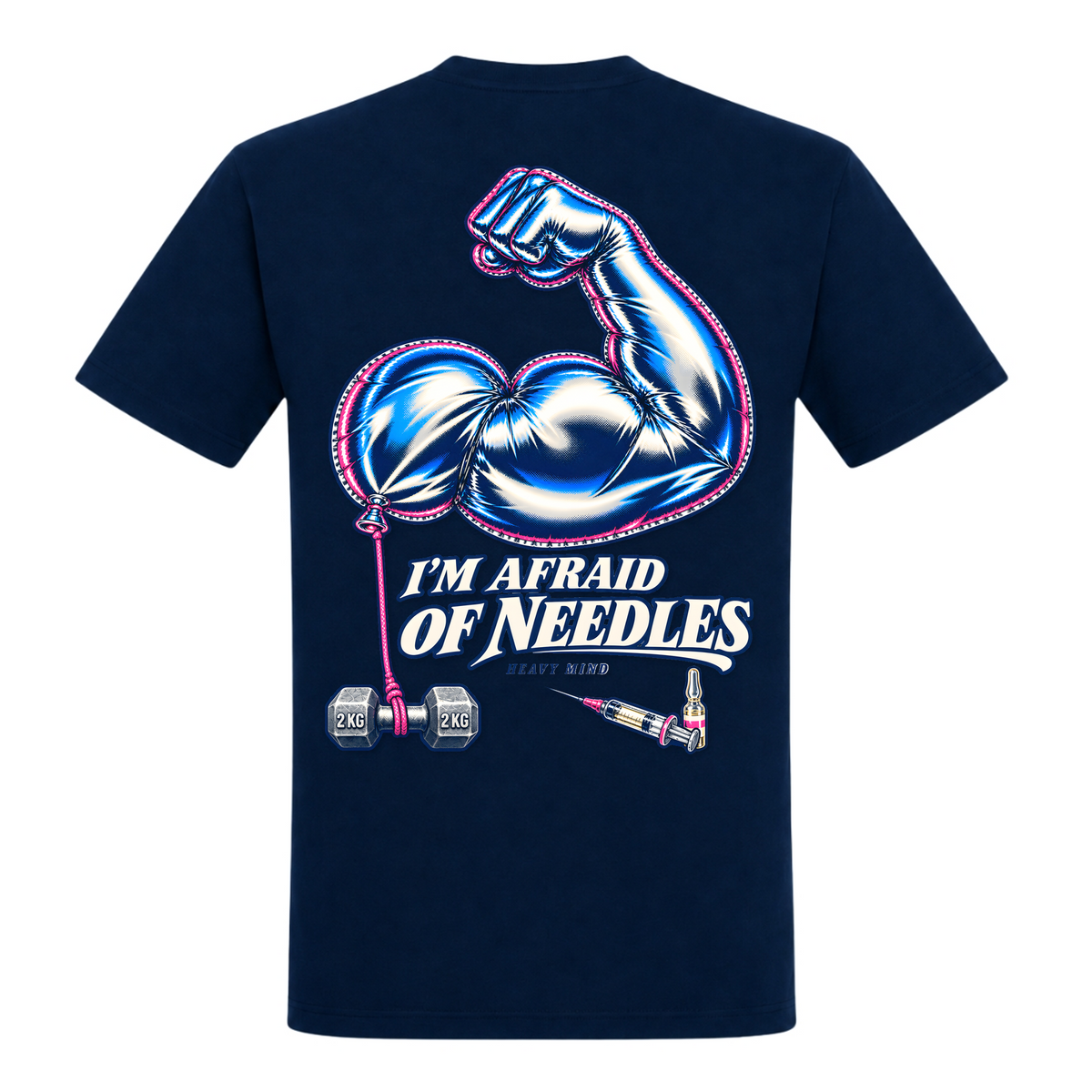 I'm Afraid of Needles – Heavy Shirt in French Navy, Rückansicht | Heavy Mind