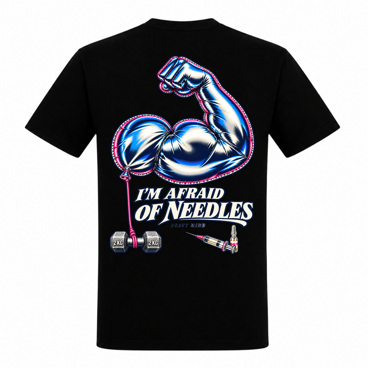 I'm Afraid of Needles – Heavy Shirt in Schwarz, Rückansicht | Heavy Mind