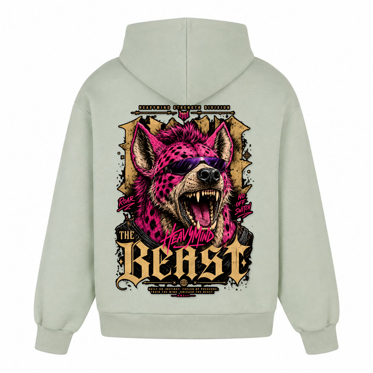 The Beast – Heavy Oversized Hoodie in Light Asphalt, Rückansicht | Heavy Mind