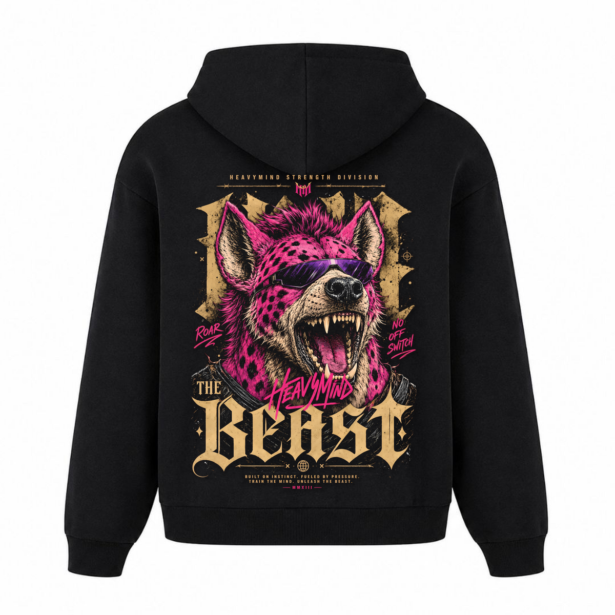The Beast – Heavy Oversized Hoodie in Schwarz, Rückansicht | Heavy Mind